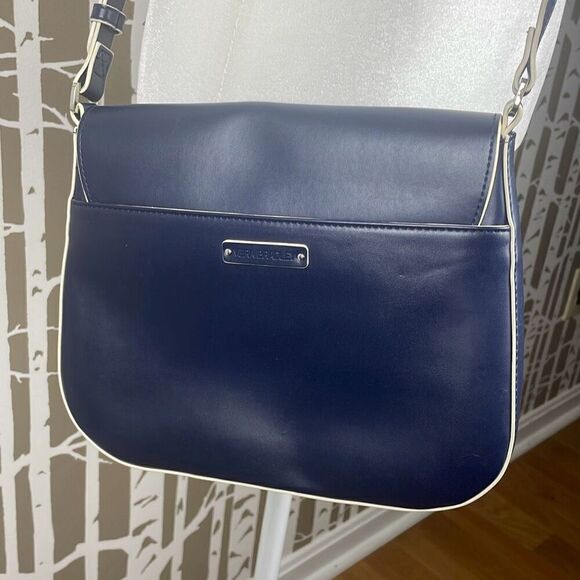 Vera Bradley Laser Cutout Saddle Crossbody Bag Navy Blue - Picture 3 of 10